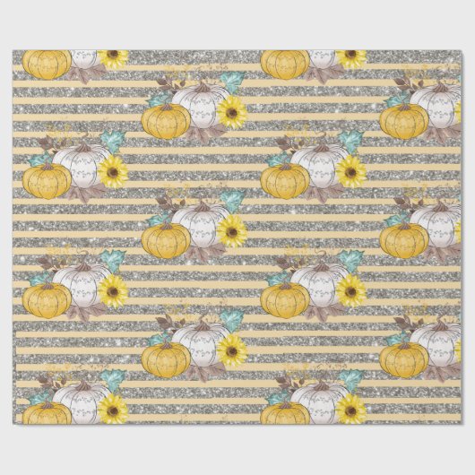 Herbstpumpenfallen Glitzer Geschenkpapier (Flach)