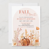 Herbstpumpenfallen in LIEBE Brautparty laden Einladung (Vorderseite)