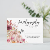Herbstpumpenhochzeit RSVP Karte (Stehend Vorderseite)