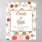 Herbstpumpenkarten und Geschenke Kinderdusche Poster (Vorne)