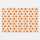 Herbstpumpenmuster Orangefarbene Schleifpapierblät Geschenkpapier Set (Vorderseite 2)