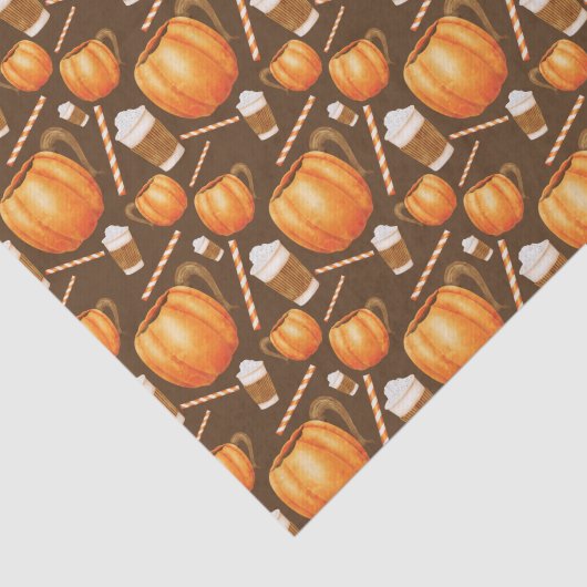 Herbstpumpenspülung Latte Modernes Wasserfarbmuste Seidenpapier (Ausschnitt)