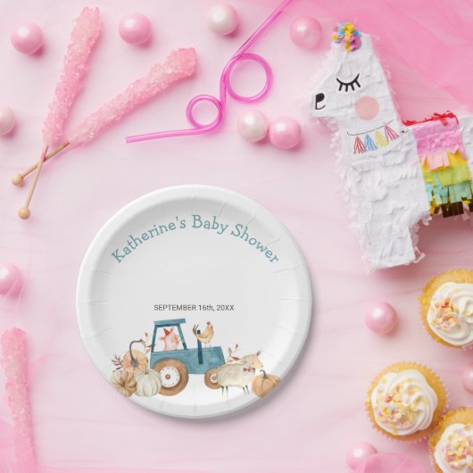 Herbstpumpenzüchter Tiertraktor Pappteller (Party)