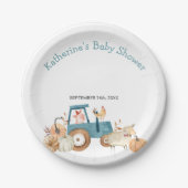 Herbstpumpenzüchter Tiertraktor Pappteller (Vorderseite)