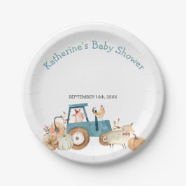 Herbstpumpenzüchter Tiertraktor Pappteller