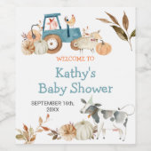 Herbstpumpenzüchter Tiertraktor Weinetikett (Einzelnes Label)