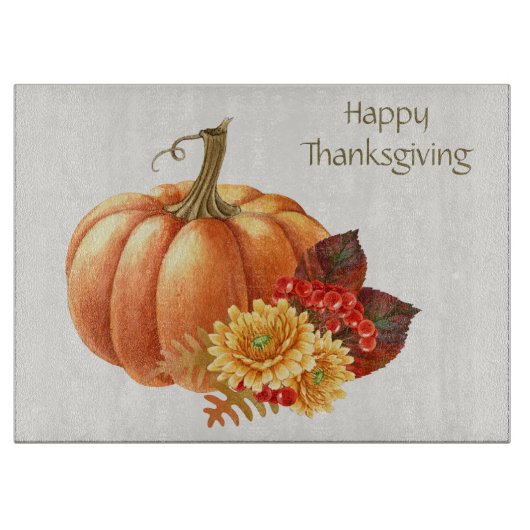 Herbstpumpenzuschnitt Schneidebrett (Vorderseite)