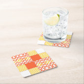 Herbstpunkte Quiltblock-Muster Rechteckiger Pappuntersetzer (Vor Ort)