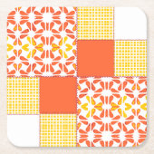 Herbstpunkte Quiltblock-Muster Rechteckiger Pappuntersetzer (Vorderseite)