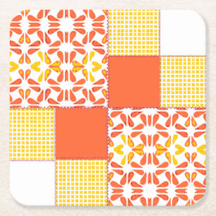 Herbstpunkte Quiltblock-Muster Rechteckiger Pappuntersetzer