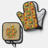 Herbstquilt Ofenhandschuh & Topflappen-Set (Vorderseite/Rückseite)