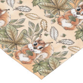 Herbstquirrel und Blätter Kurzer Tischläufer (Ecke)