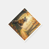 Herbstrasen auf Baumstumpf Serviette (Ecke)