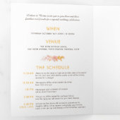 Herbstrebe Orangenfarbenhochzeit Dreifach Gefaltete Einladung (Innen Erste Seite)