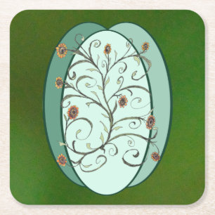 Herbstrebe Papier Untersetzer