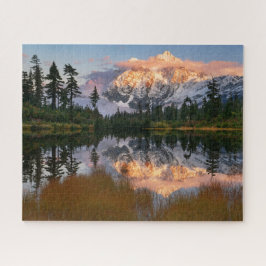 Herbstreflektion des Berges Shuksan im Bild Puzzle