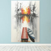 Herbstreflektion Dockside Leinwanddruck (Insitu (Holzboden))