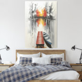 Herbstreflektion Dockside Leinwanddruck (Insitu (Schlafzimmer))