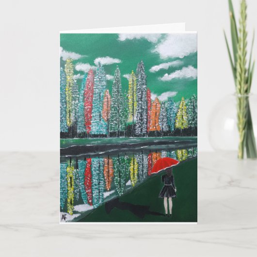 Herbstreflektion Gemälde von Alfred Fox Karte (Vorderseite)