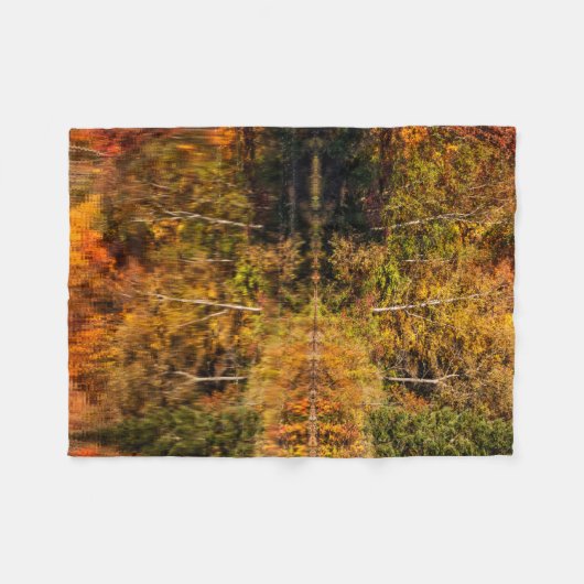 Herbstreflektion über den Kaffeeteich Fleecedecke (Vorderseite (Horizontal))
