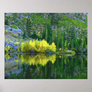 Herbstreflektionen an zwei Seen Poster