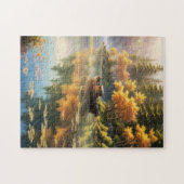 Herbstreflektionen auf blauem See Puzzle (Horizontal)