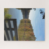 Herbstreflektionen auf dem See durch die rustikale Puzzle (Horizontal)