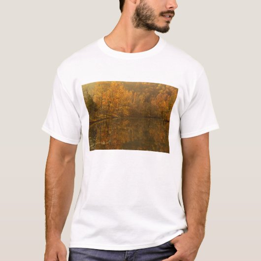 Herbstreflektionen auf dem Teich. T-Shirt (Vorderseite)