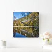 Herbstreflektionen bei Buffalo National River Cloc Quadratische Wanduhr (Zuhause)