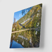 Herbstreflektionen bei Buffalo National River Cloc Quadratische Wanduhr (Winkel)