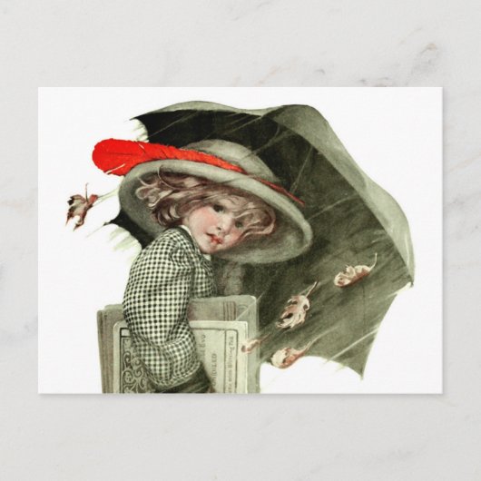 Herbstregen Postkarte (Vorderseite)