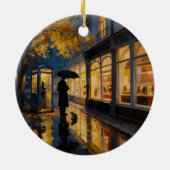 Herbstregen Telefonzelle Ornament (Hinten)