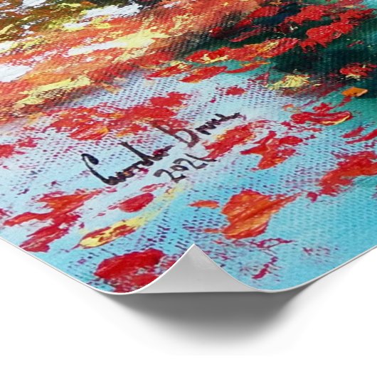 Herbstregen und Regenschirm Poster (Ecke)