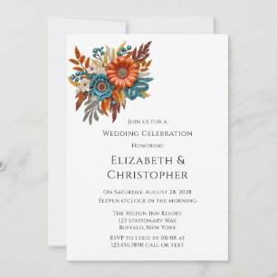 Herbstreihenfolge Blütenhochzeit Einladung