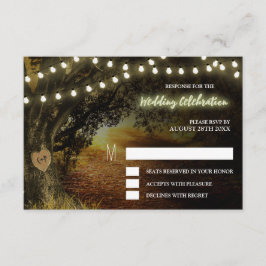 Herbstreihenleuchten Eichenbaum Hochzeitskarten RSVP Karte