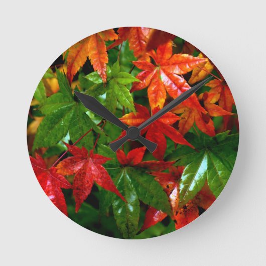 Herbstrennen Runde Wanduhr (Vorderseite)