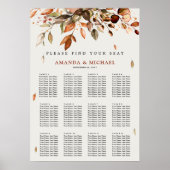 Herbstresultat rustikale Hochzeitssattelkarte Poster (Vorne)