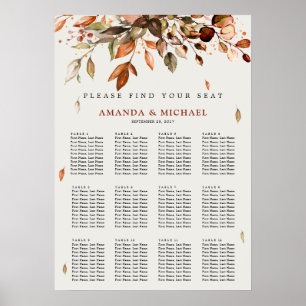Herbstresultat rustikale Hochzeitssattelkarte Poster