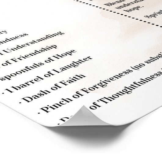 Herbstrezept für eine glückliche Ehe Neugeburt Ges Poster (Ecke)