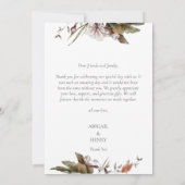 Herbstromanische Arch-Blumenhochzeit Dankeskarte (Rückseite)