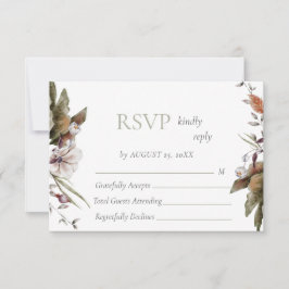 Herbstromanische Arch-Blumenhochzeit RSVP Karte
