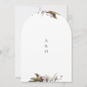 Herbstromanische Arch Floral Hochzeit speichern da Einladung (Rückseite)