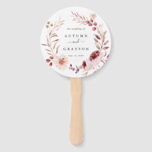 Herbstromanische Blumenzeremonie Fächer (Vorderseite)