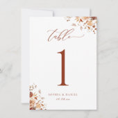 Herbstromanische Hochzeitsstimmung - Tischnummer (Rückseite)