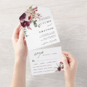 Herbstromantik Elegante Blumenhochzeit All In One Einladung (Abreißen)