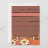 Herbstromantik Rustikale Pumpkin und blumenreiche  Einladung (Rückseite)