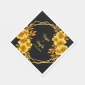 Herbstromantik Schwarz & Gold geometrische Fall Serviette (Ecke)