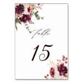 Herbstromantische Hochzeit mit Wasserfarben Tischnummer (Vorderseite)