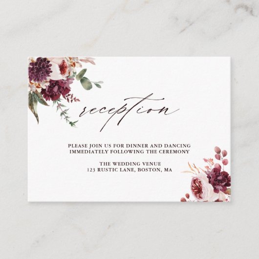 Herbstromantische Hochzeitsempfehlung für Wasserfa Begleitkarte (Vorderseite)