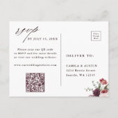 Herbstromanze Florale Hochzeits-QR-Code-RSVP Postkarte (Rückseite)